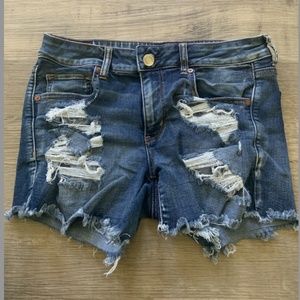 American Eagle Ripped Jean Shorts Size 12